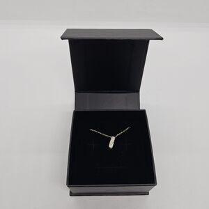 The M Jewelers gold wash sterling silver crystal rectangle pendant necklace